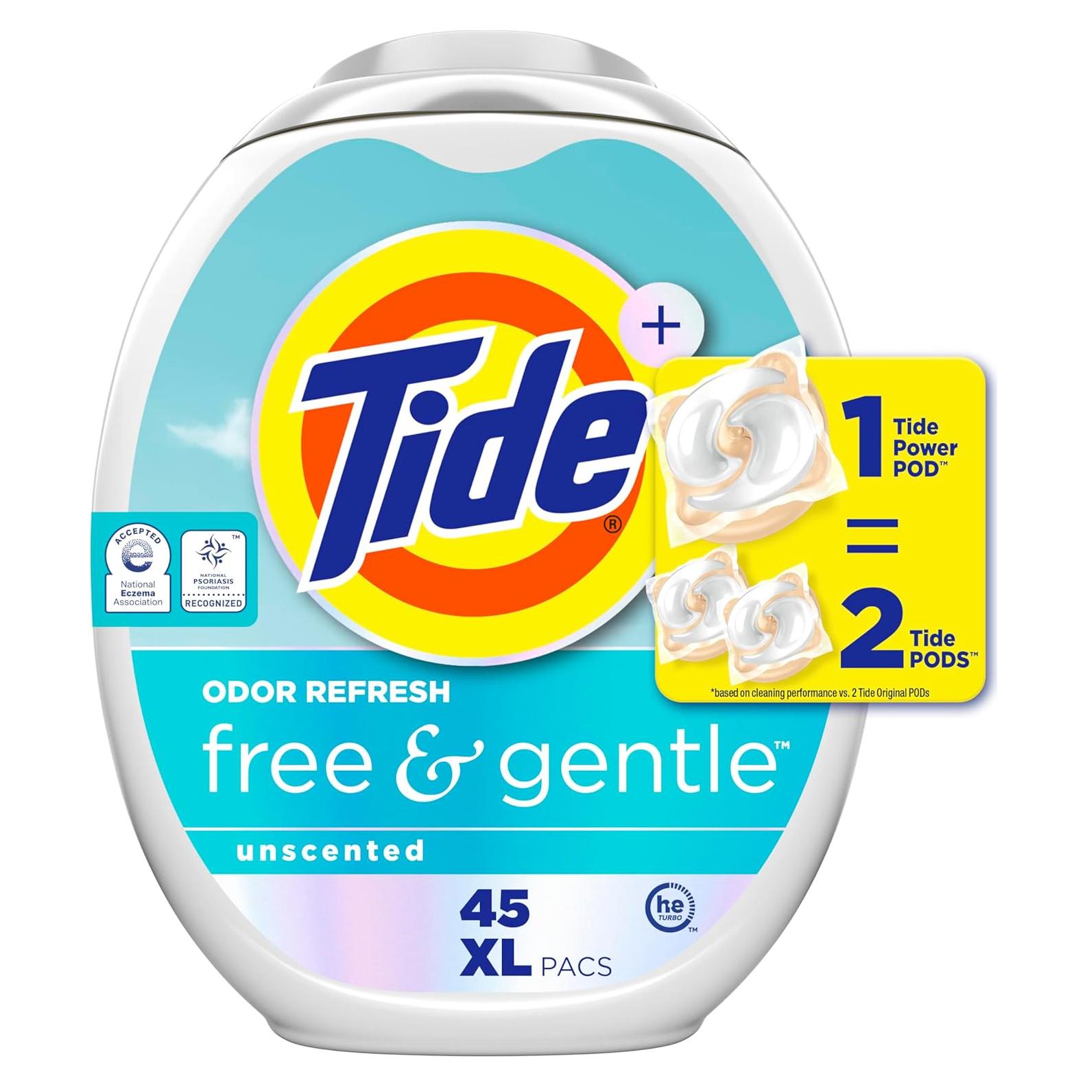 Tide PODS Libre y Suave 45 Unidades Detergente Hipoalergénico