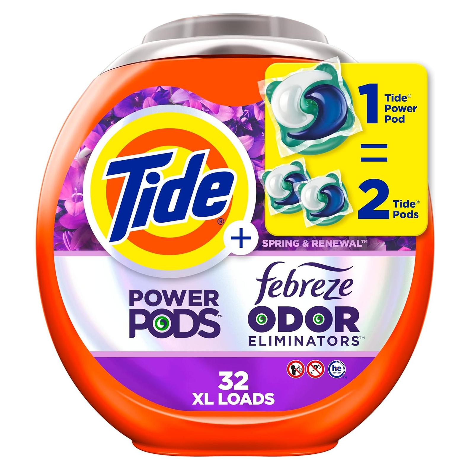 Detergente para Ropa Tide Power Pods 32 Pacs Aroma Primavera
