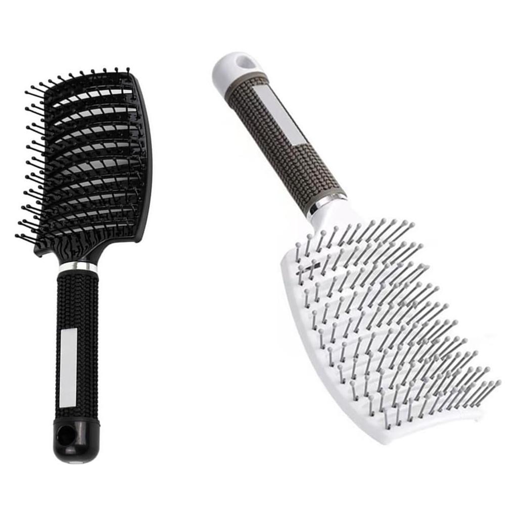 Cepillo de Pelo Curvado AISIBO 26cm 2PCS Anti Frizz Negro/Blanco