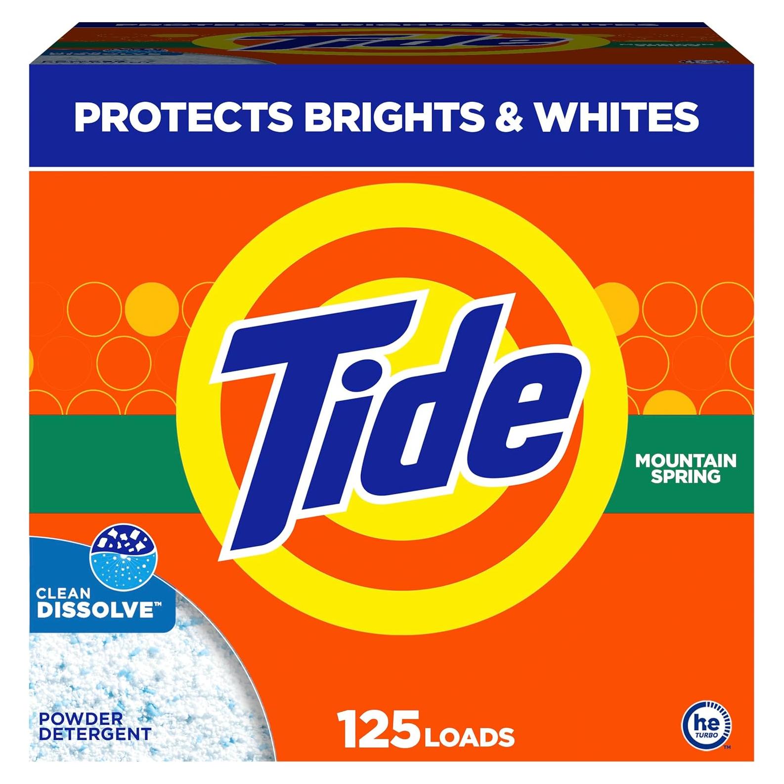 Detergente en polvo Tide 4.03 kg primavera de montaña HE Turbo