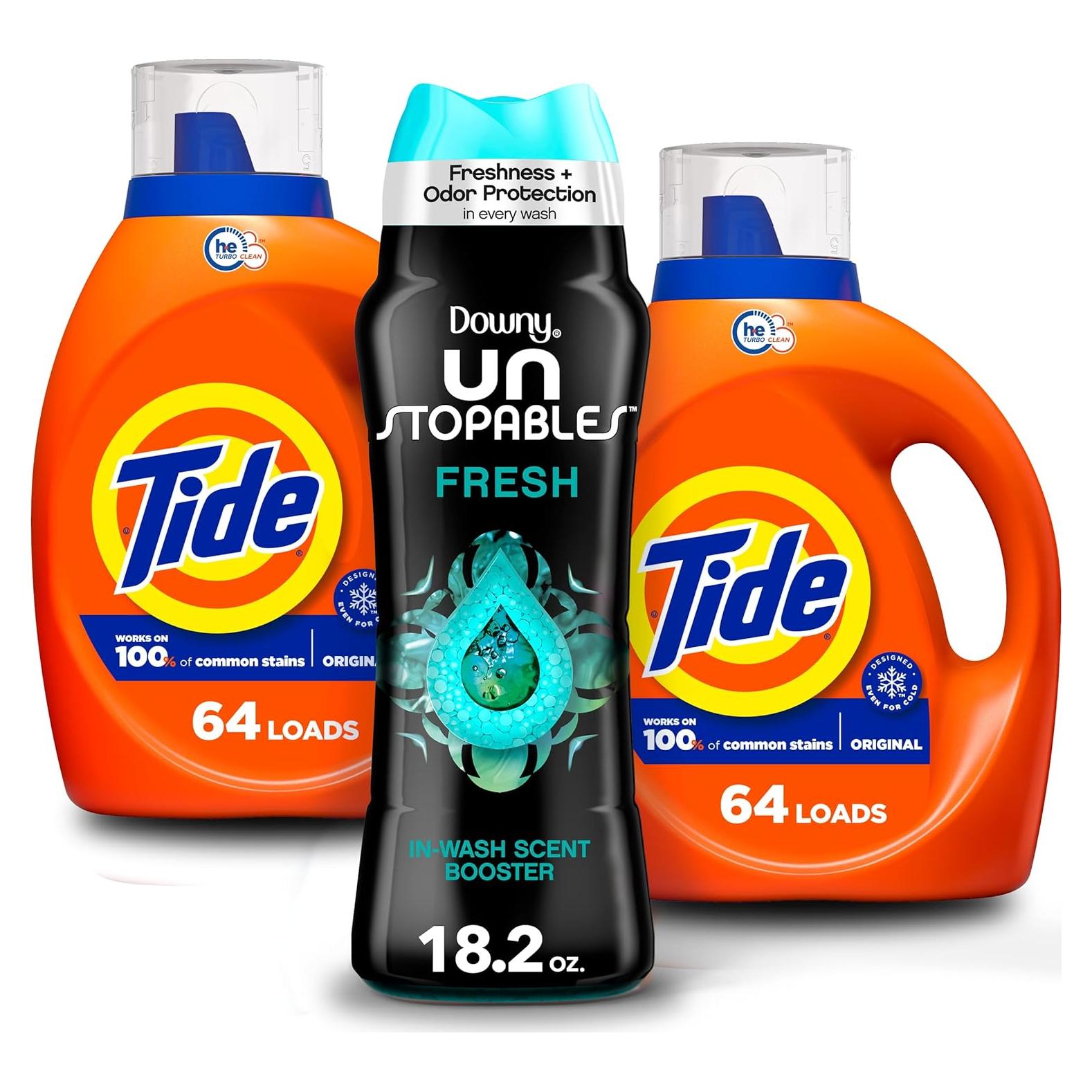 Paquete Jabón Líquido Tide 64 Lavados + Perlas Aroma Downy 515g