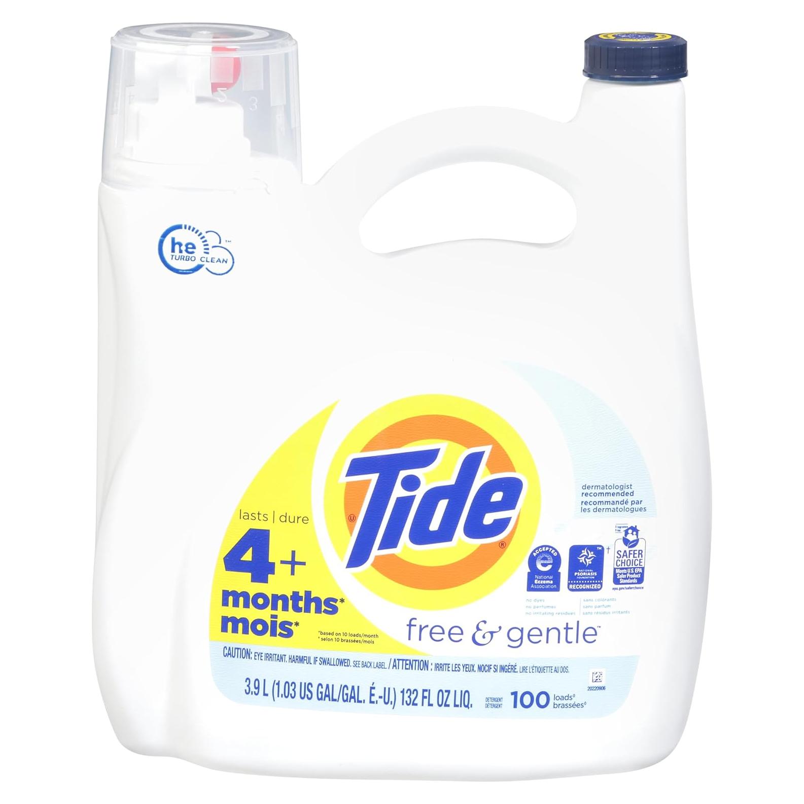 Detergente para Ropa Tide Libre y Suave 3.9L 100 Cargas