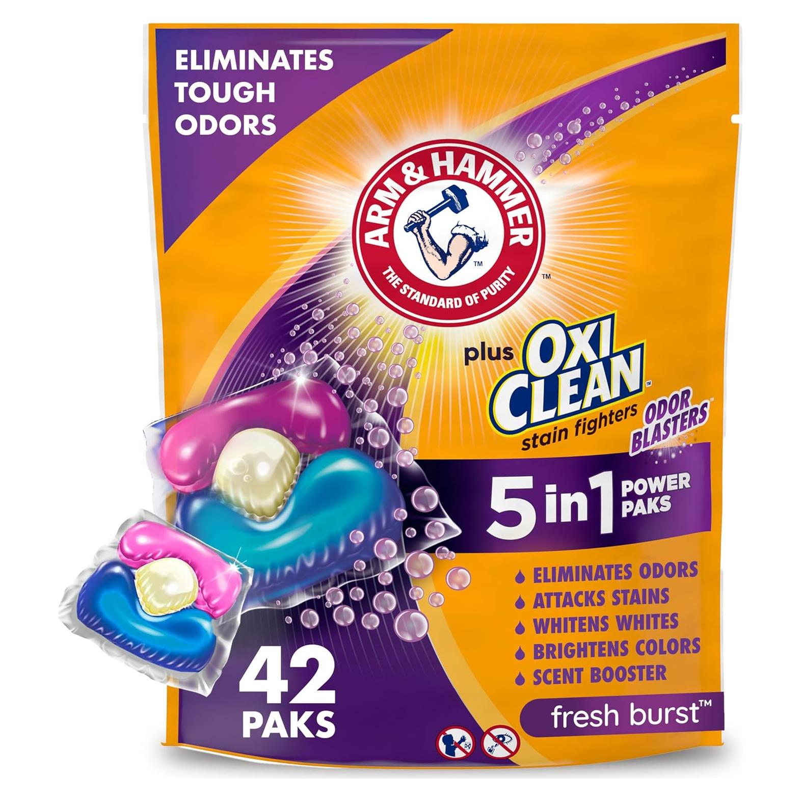 Detergente para Ropa ARM & HAMMER Plus OxiClean 42 Paquetes