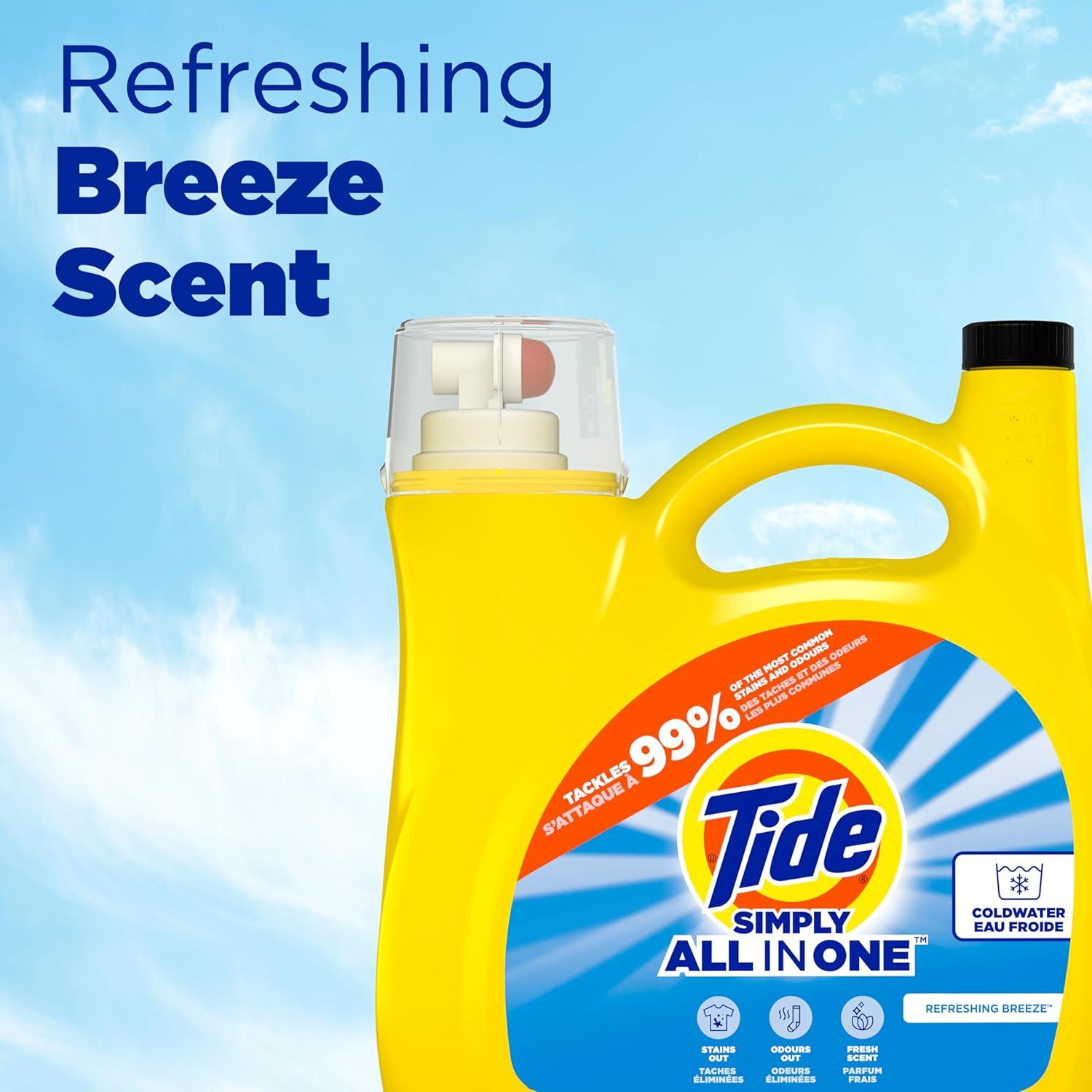 Detergente Líquido Tide Simply 4.76L Brisa Refrescante 128 Lavados