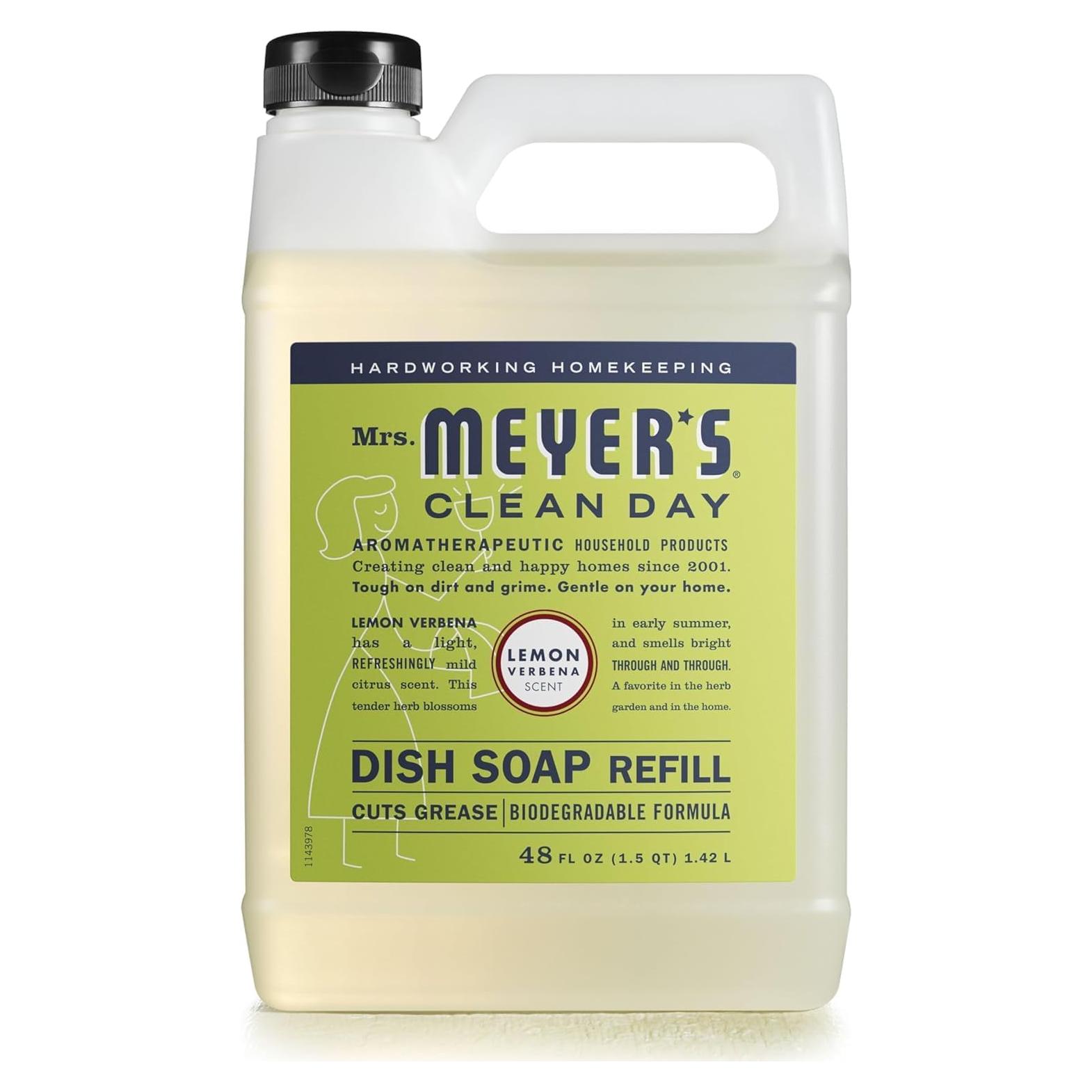 Jabón Líquido para Platos Mrs. Meyer's 1.51kg Biodegradable Verbena de Limón