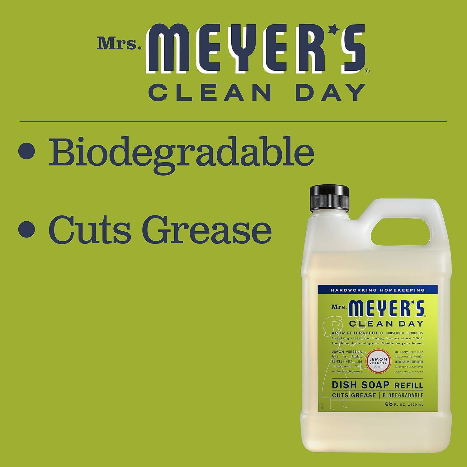 Jabón Líquido para Platos Mrs. Meyer's 1.51kg Biodegradable Verbena de Limón