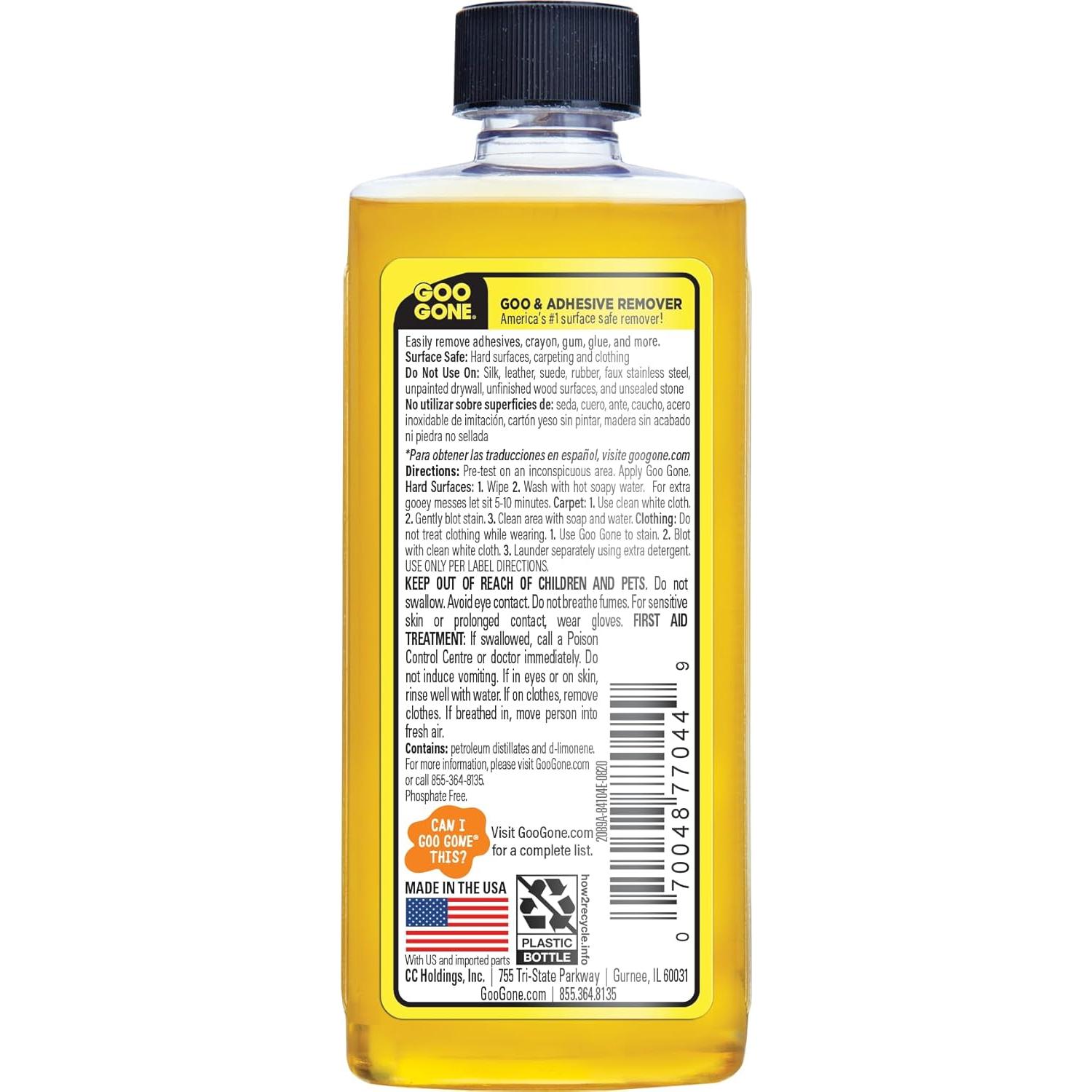 Goo Gone Removedor de Adhesivo Original 113.4 ml - Seguro para Superficies