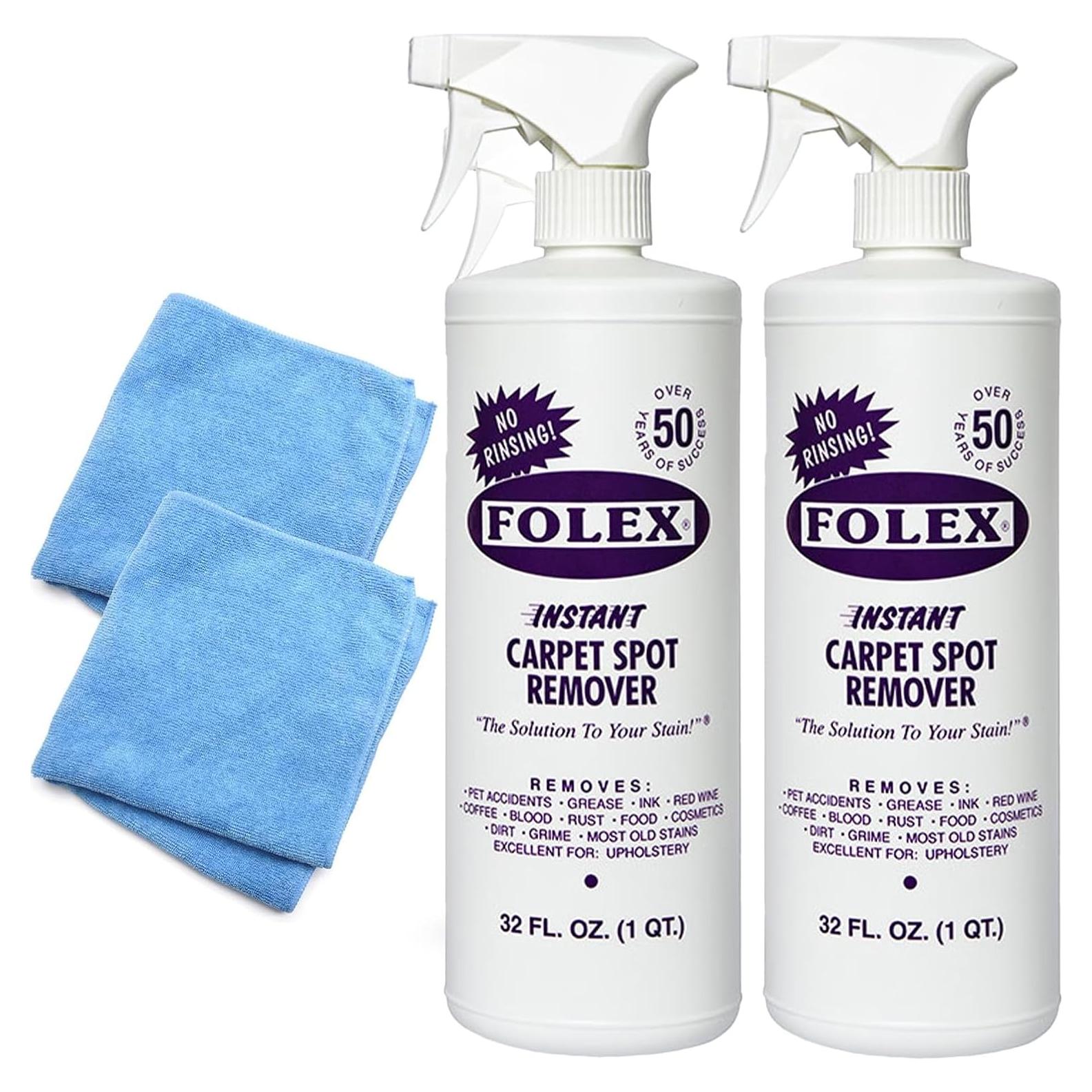 Kit de Quitamanchas Folex 2x32 oz + Paños Microfibra 15x15 in