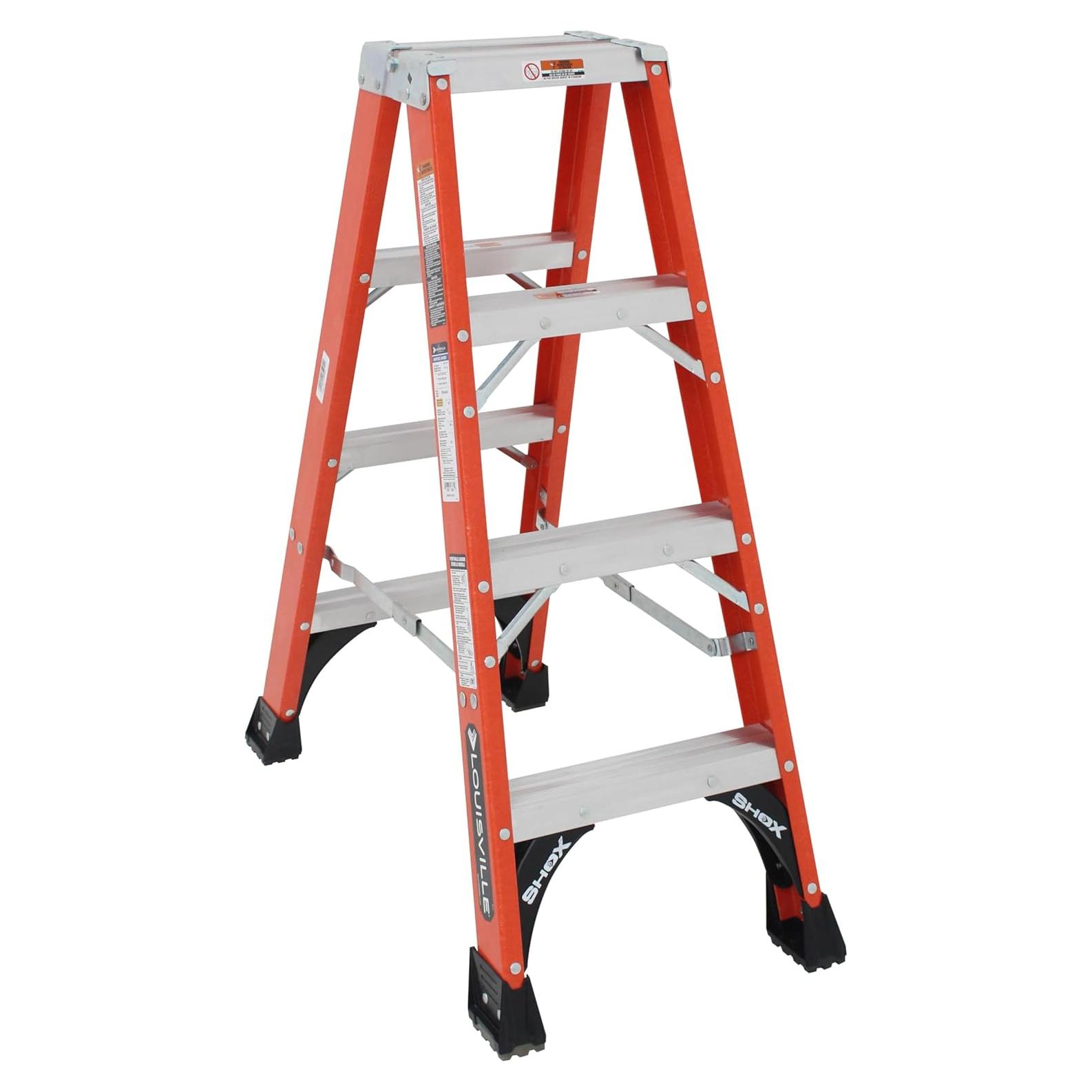 Escalera Doble Frente Louisville 4 Pies Fibra Vidrio 170 kg