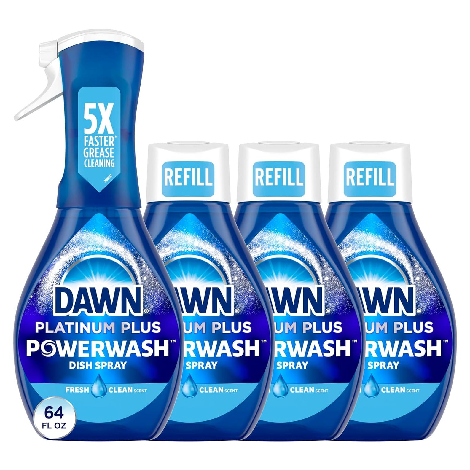 Dawn Powerwash Spray para Platos 1 Spray + 3 Recargas Fresco
