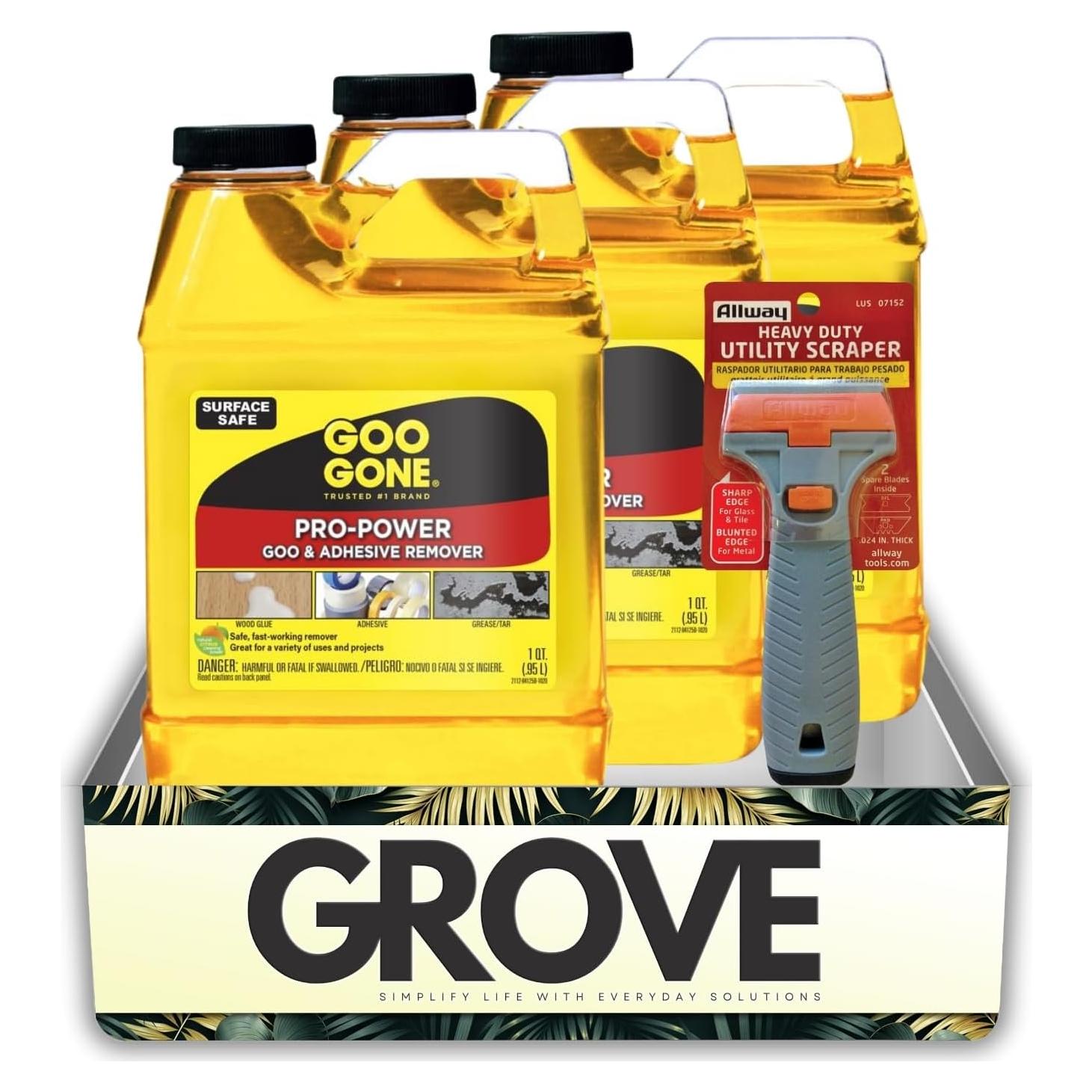 Paquete de 3 Goo Gone Removedor de Adhesivo 946 ml con Raspador