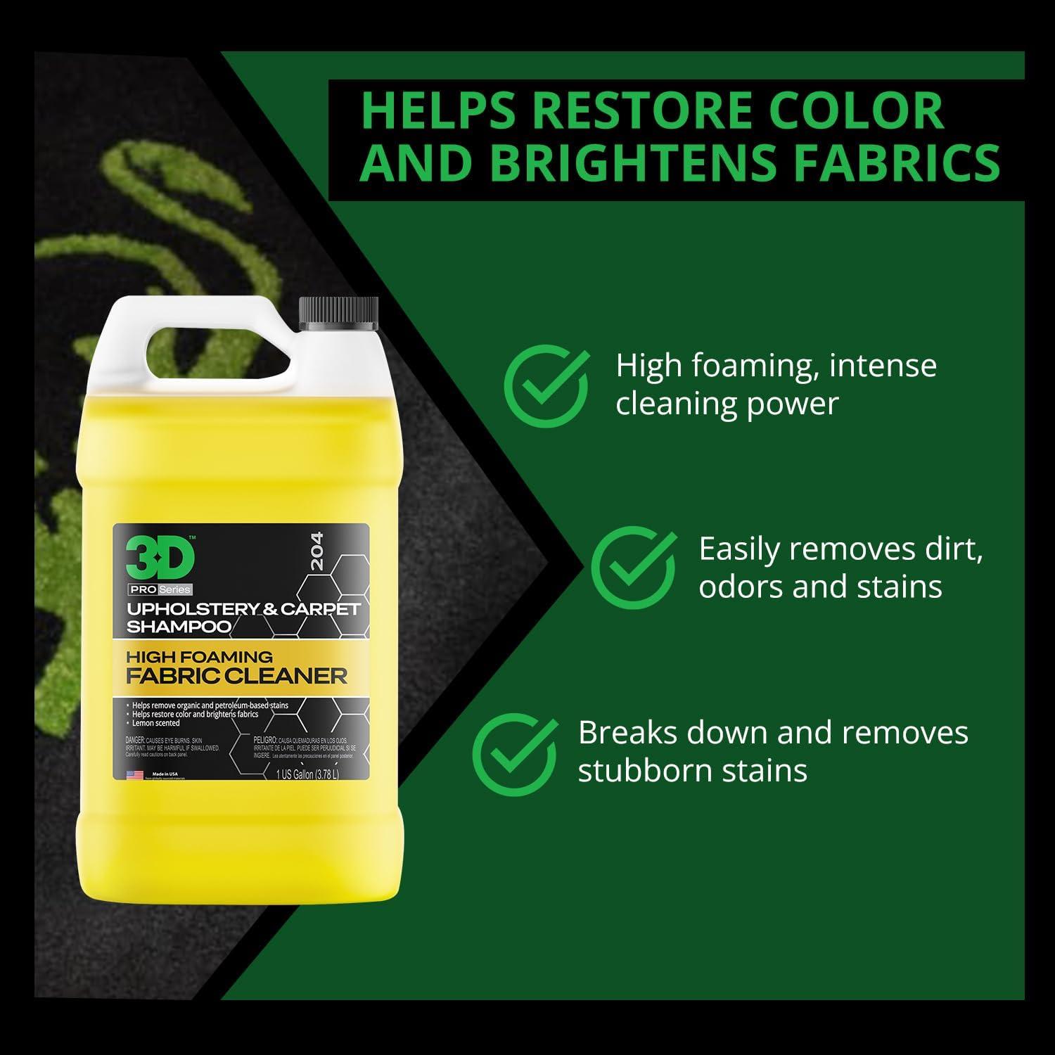 Champú para Tapicería y Alfombra 3D 3.78L - Eliminador de Manchas