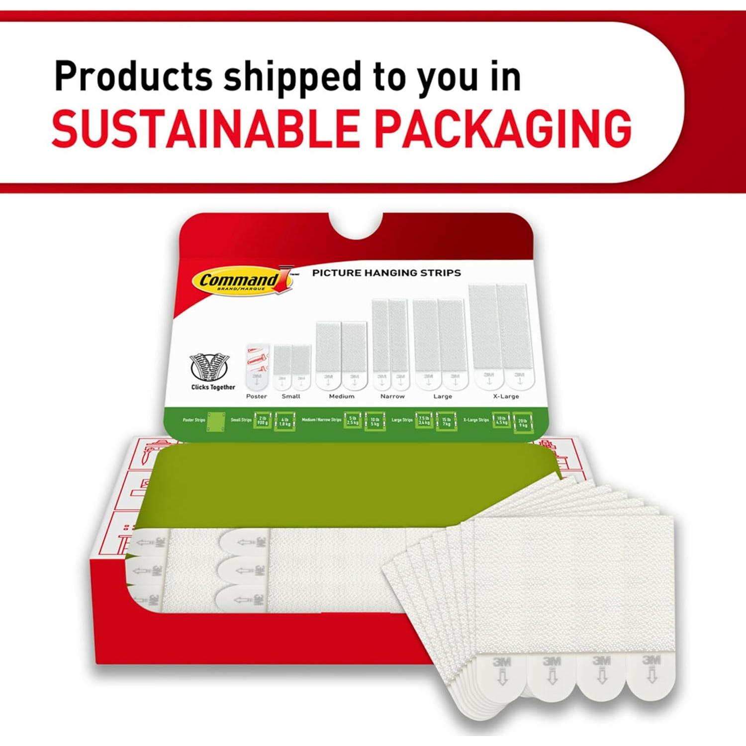 Tiradores Medianos Command para Colgar Cuadros 16 Pares