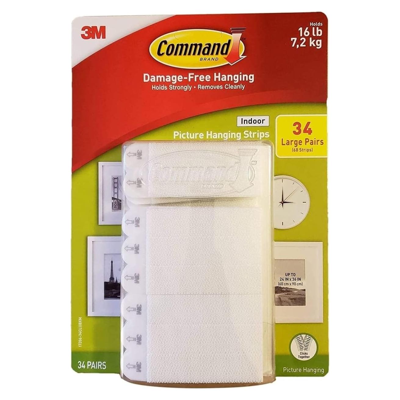 Tiras de Colgar Imágenes Command 34 Pares Grandes para Interiores