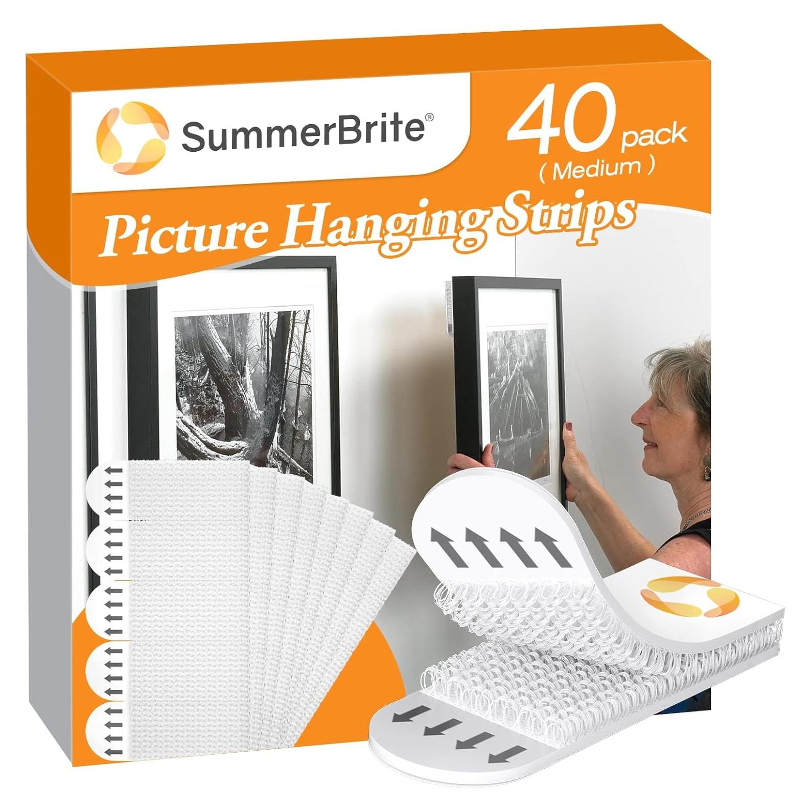 Tiras Adhesivas para Colgar Cuadros Summerbrite 20 Pares Blanco