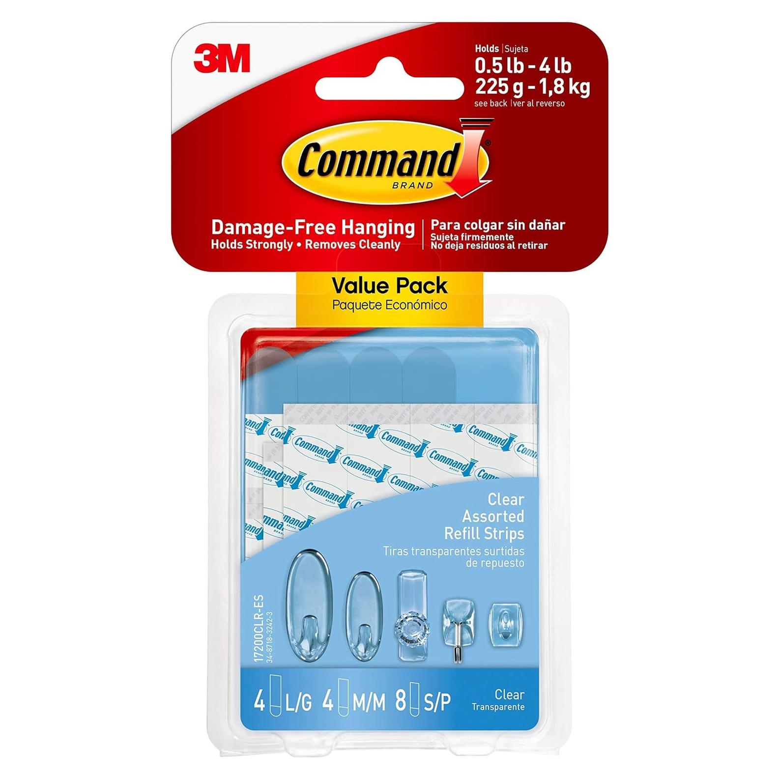 Tiras de Recarga Transparentes Command 6 Paquetes 17200CLR