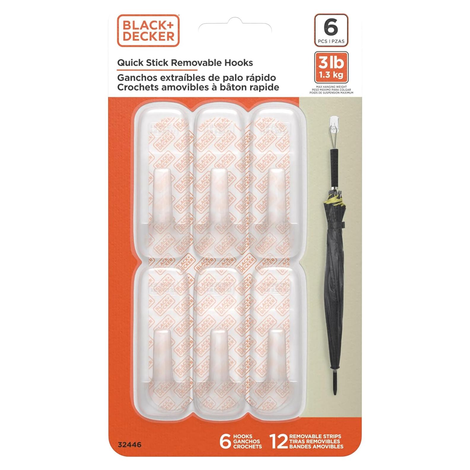 Ganchos de Pared BLACK+DECKER Adhesivos Removibles 1.36 kg