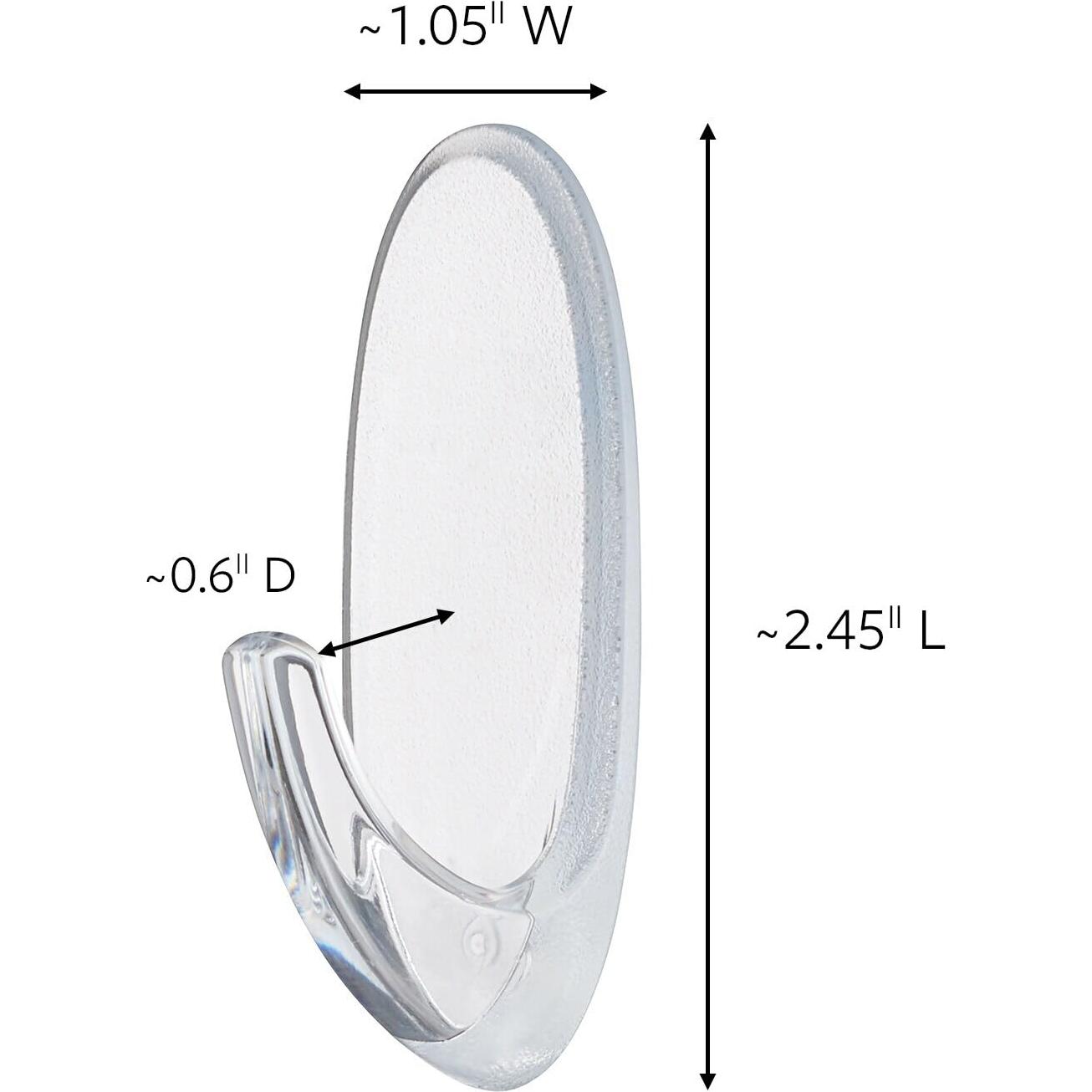 Ganchos de Pared Transparentes Command Medianos - Soporta 0.91 kg