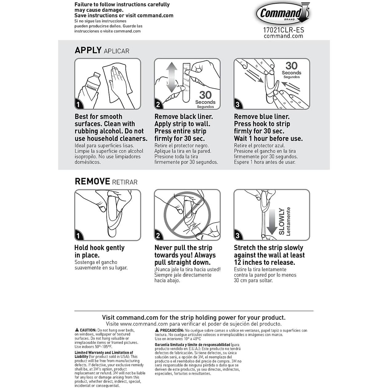 Tiras de recarga medianas 3M Command Clear - 9 unidades