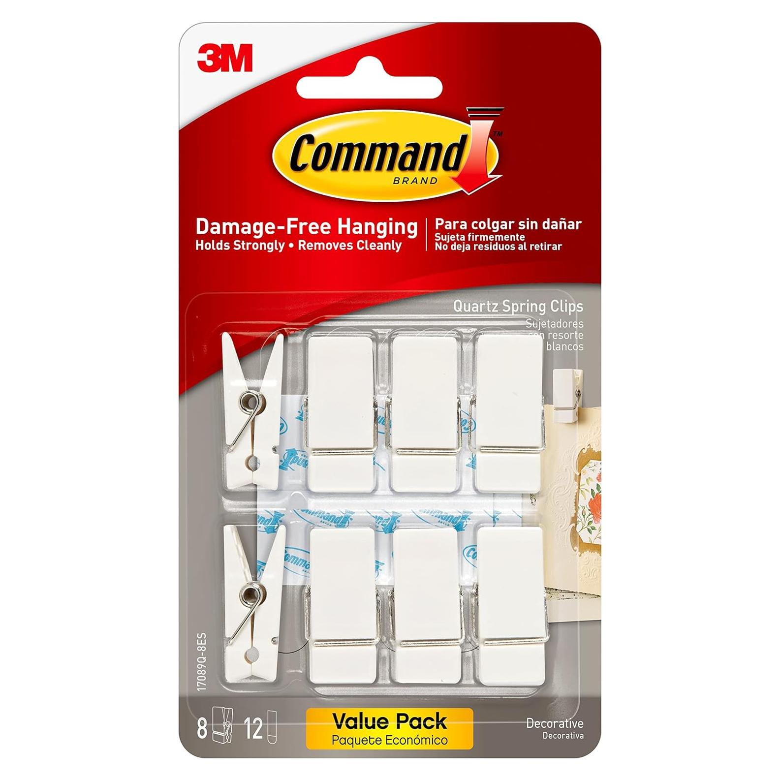 Ganchos de Primavera Command Cuarzo 8 Unidades Sin Daños