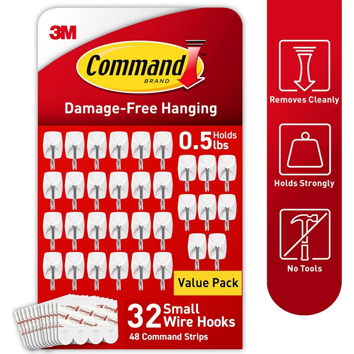 Ganchos de Palanca Command 32 Unidades Adhesivos Blancos