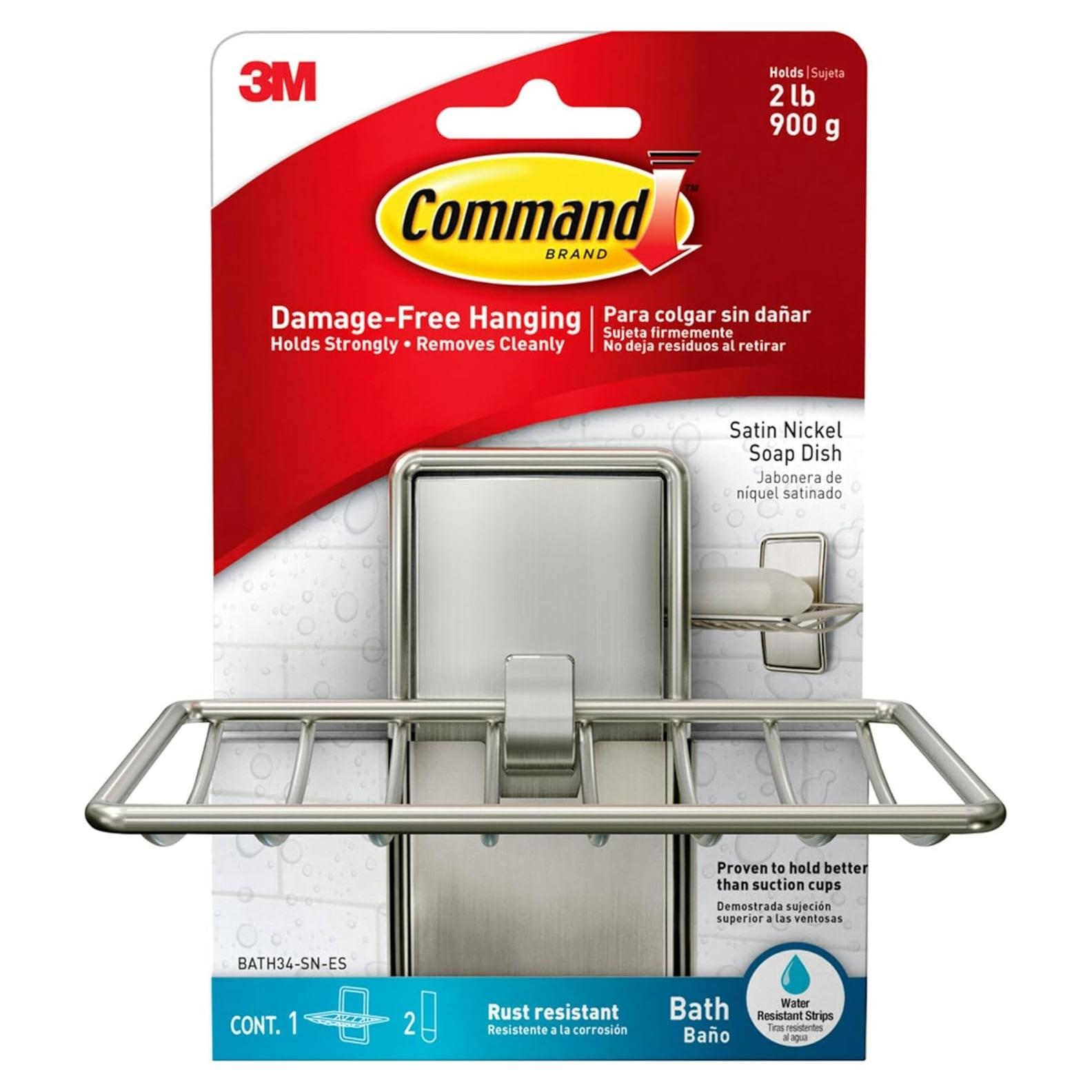 Soporte de Jabón Command Niquel Satinado para Ducha 0.91 kg