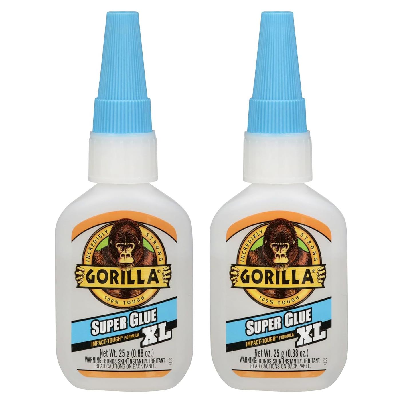 Gorilla Super Glue XL 25g Paquete de 2 - Pegamento Multiusos Secado Rápido