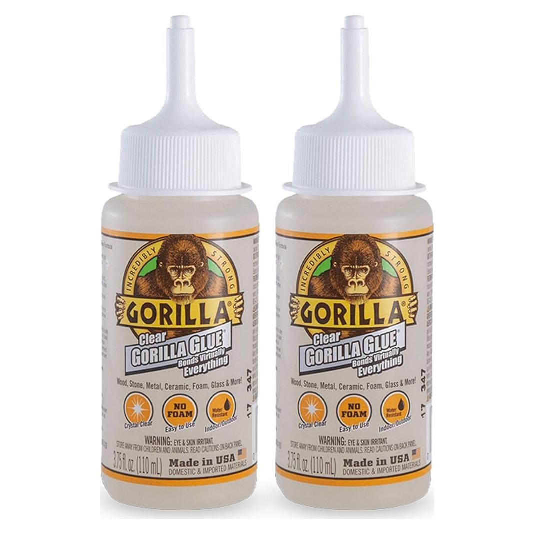Pegamento Transparente Gorilla 106.3g x 2 - Multiusos y Resistente al Agua