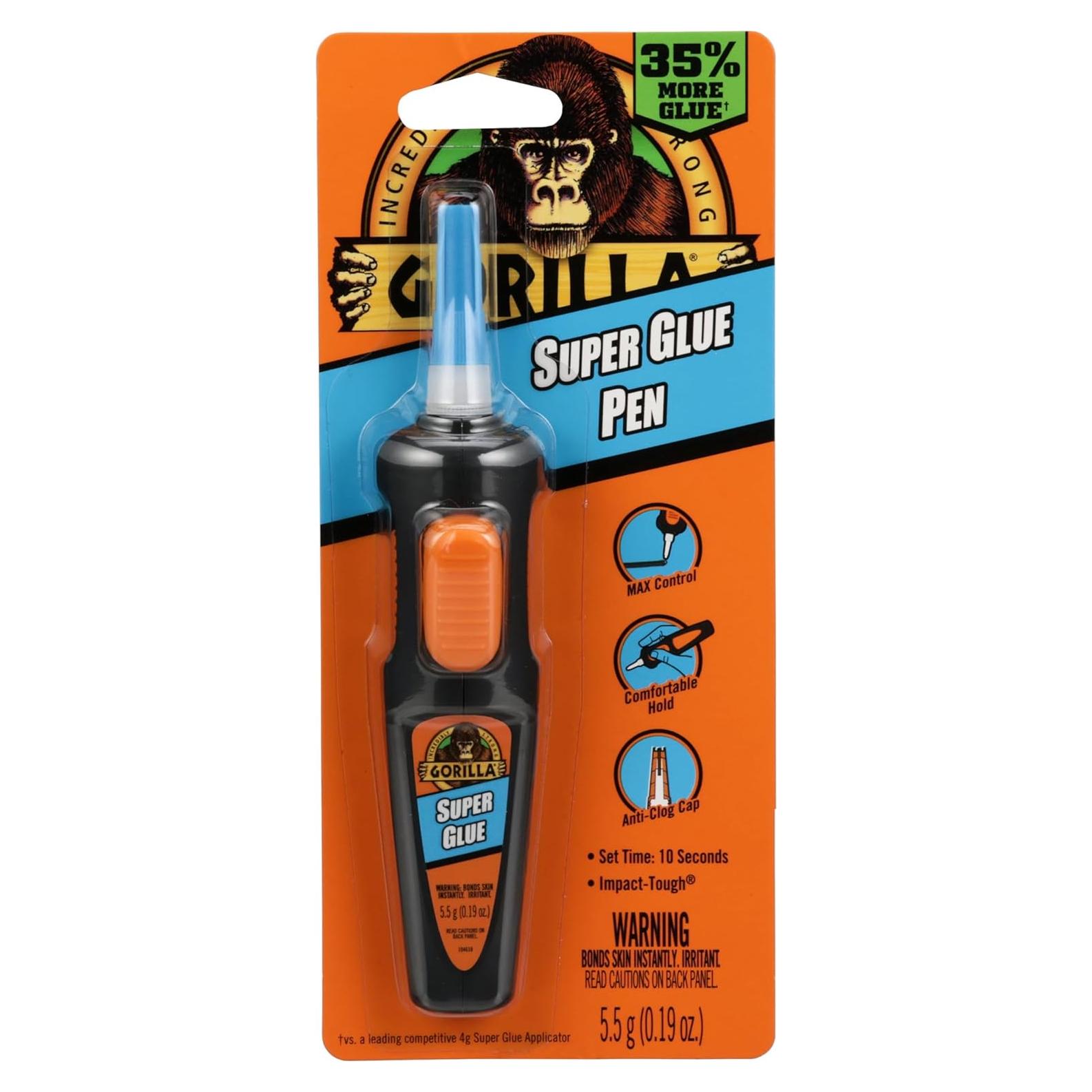 Bolígrafo Super Glue Gorilla 5.5g, Secado Rápido, Transparente