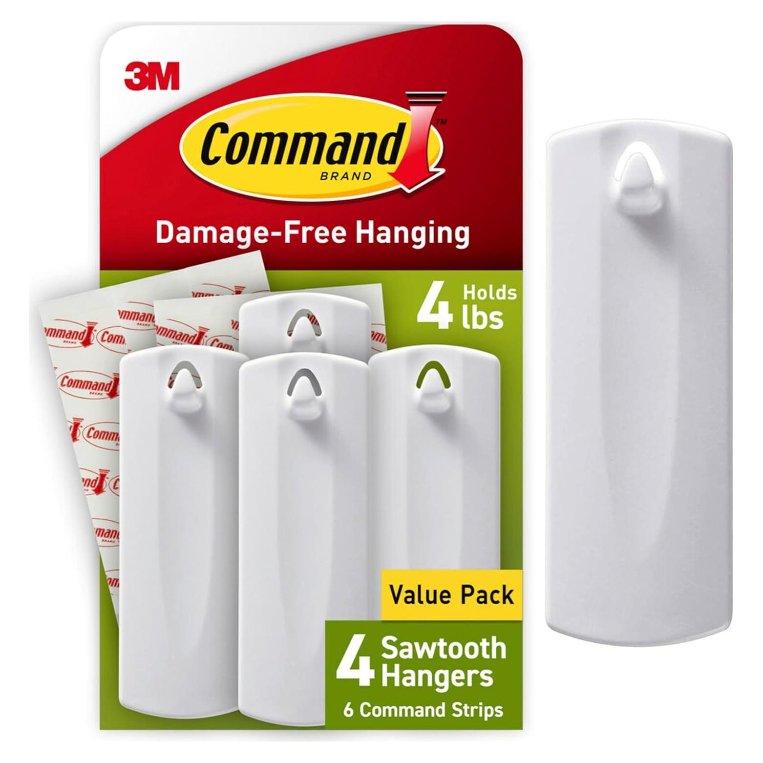 Ganchos para Cuadros Command 4 Pzas Diente de Sierra 1.81 kg