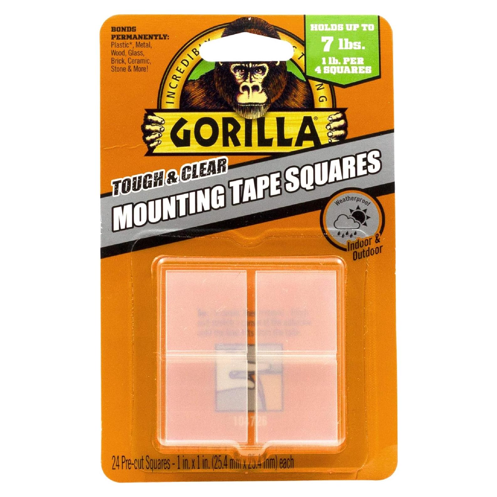 Cinta Doble Cara Gorilla Transparente 24 Cuadrados 1" Resistente