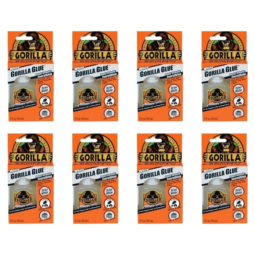 Pegamento Poliuretano Blanco Gorilla 5201204-8, 8 Botellas 59 ml