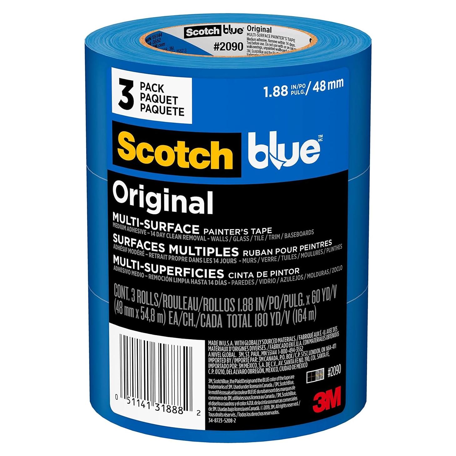 Cinta de Pintor ScotchBlue Original 4.8 cm Ancho 3 Rollos