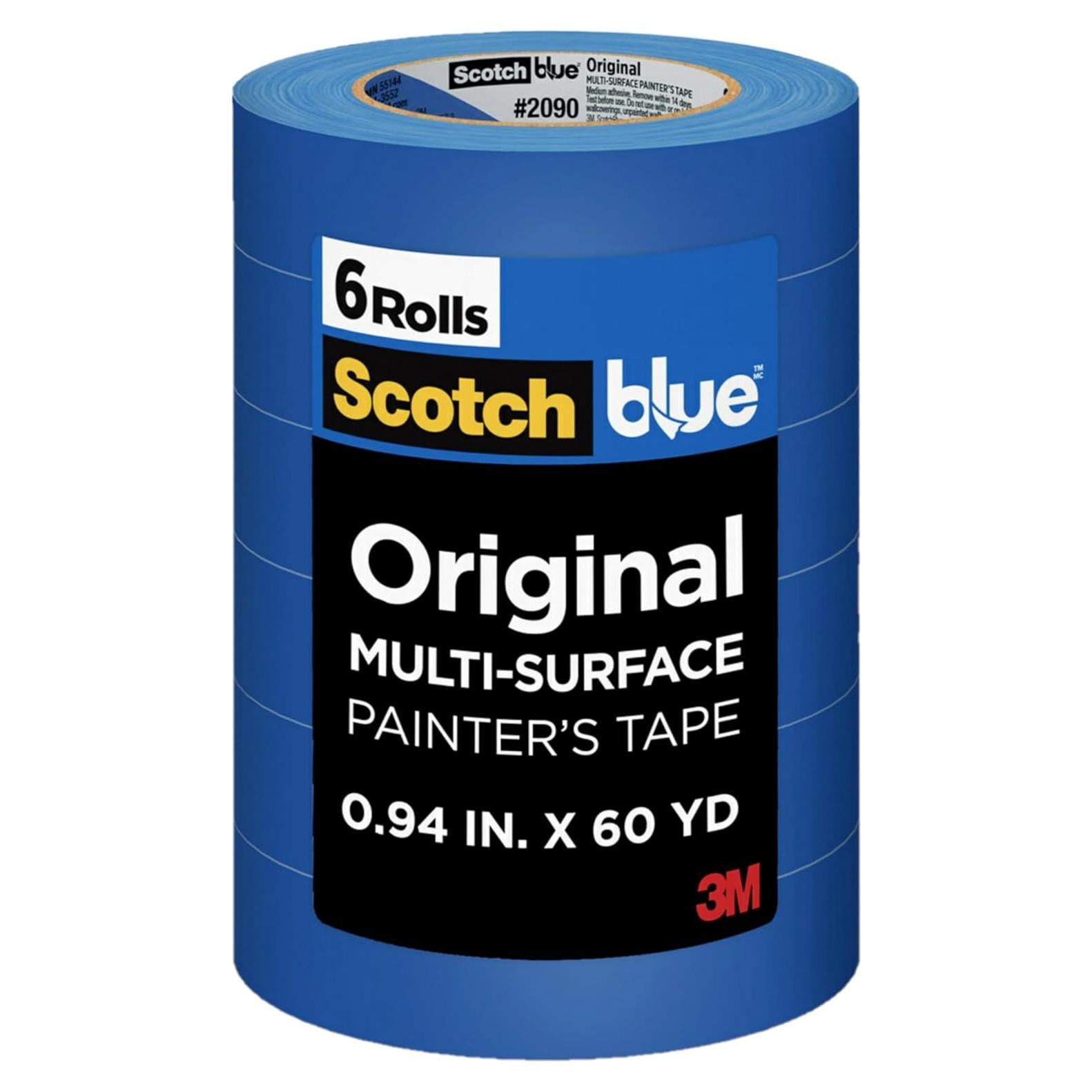 Cinta de Pintor ScotchBlue Original 6 Rollos 2.39 cm Multi-Superficie
