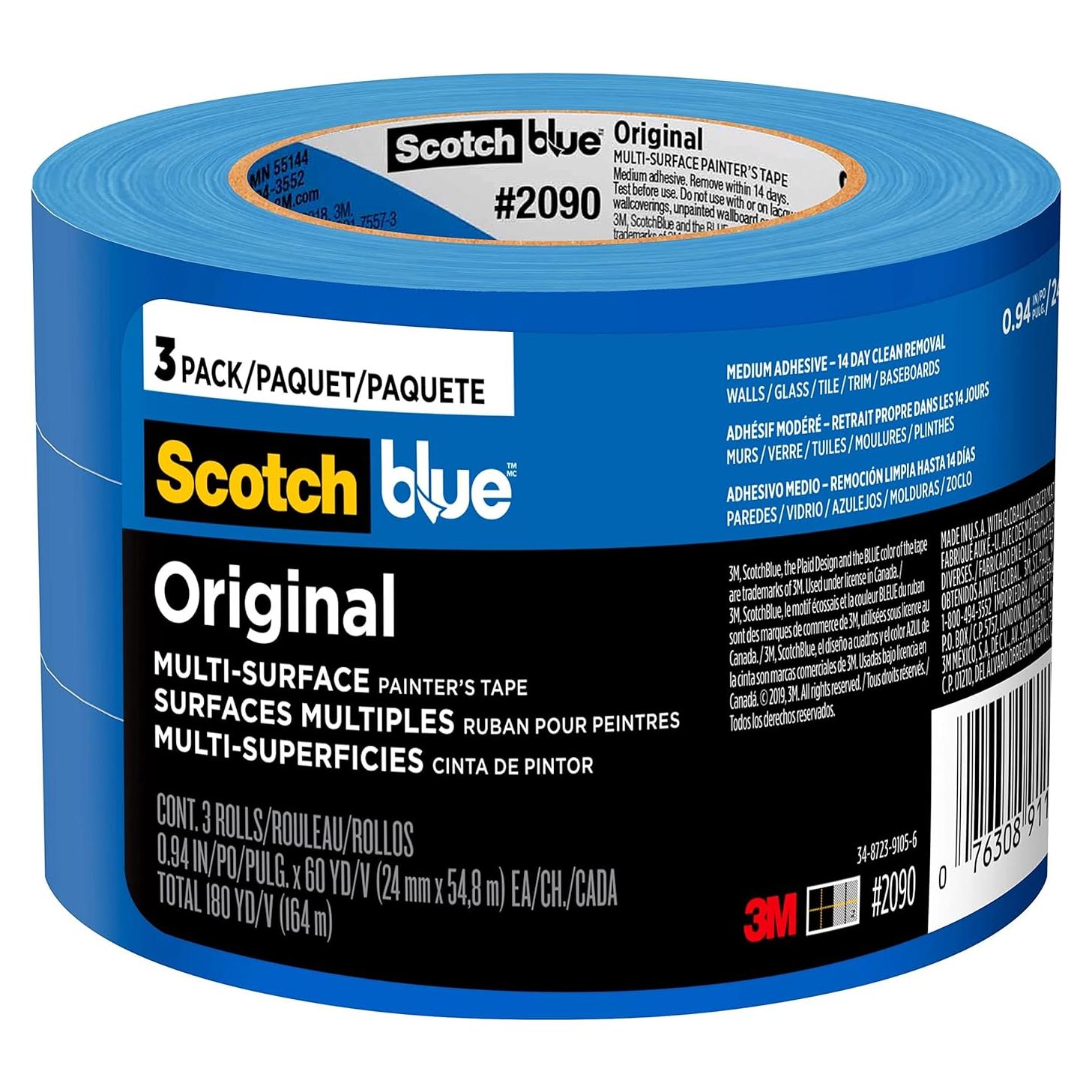 Cinta de Pintura Multi-Superficie ScotchBlue 2.39 cm 3 Rollos