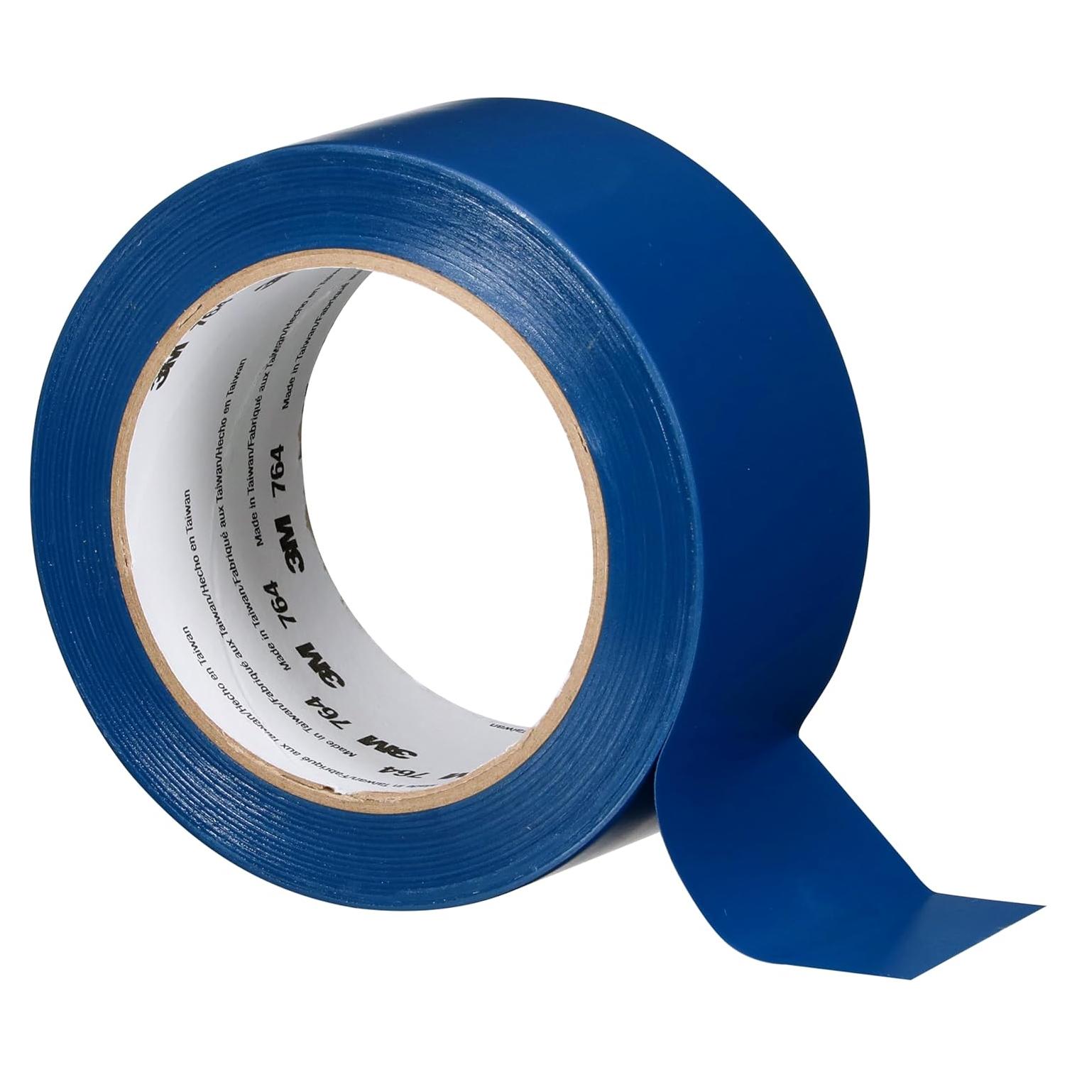 Cinta de Vinilo 3M 764 Azul 5 cm x 32.9 m para Marcado de Suelo