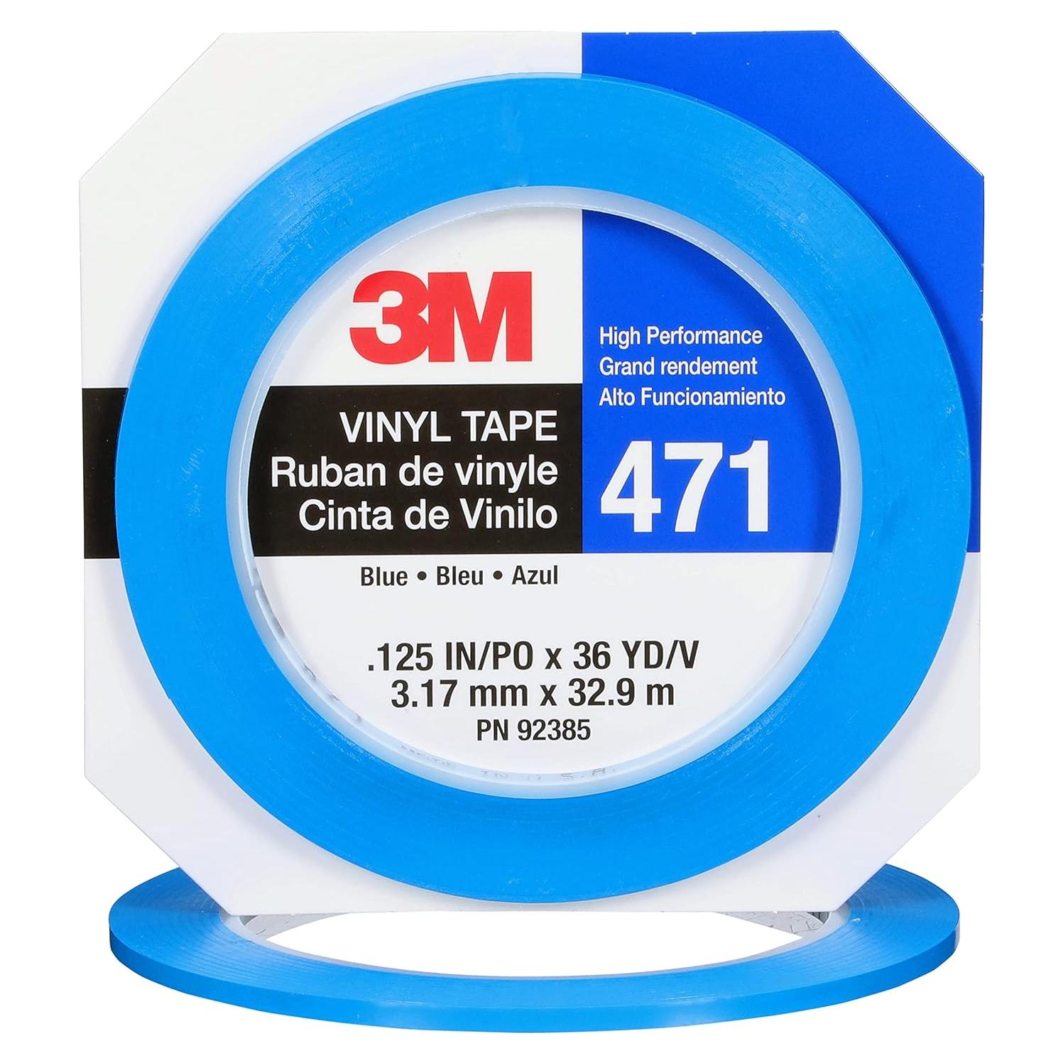 Cinta de Vinilo 471 3M Azul 0.32 cm x 32.92 m Industrial