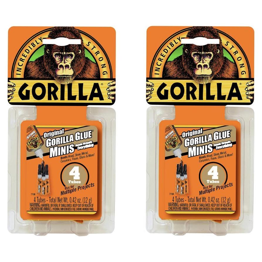 Pegamento Poliuretano Impermeable Gorilla - 4 Tubos 3g (Paquete de 2)