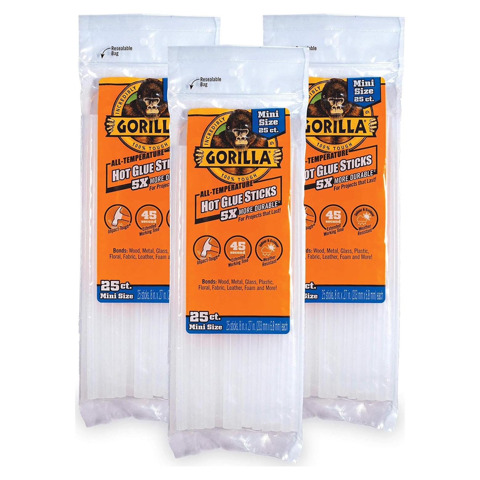 Palitos de Pegamento Caliente Gorilla Mini 25 Unidades 20.32cm