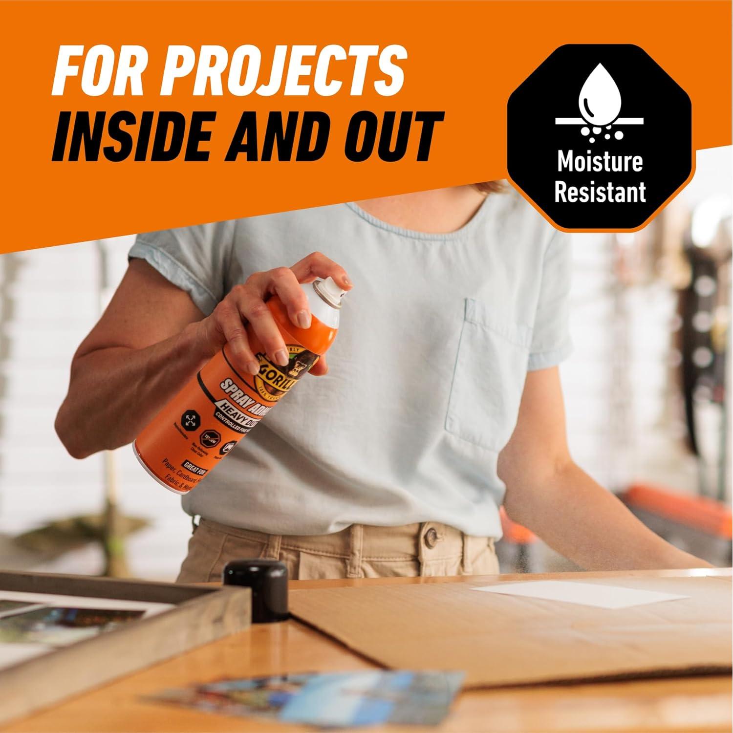 Adhesivo en aerosol Gorilla 396g - Multiusos, transparente, 2 unidades