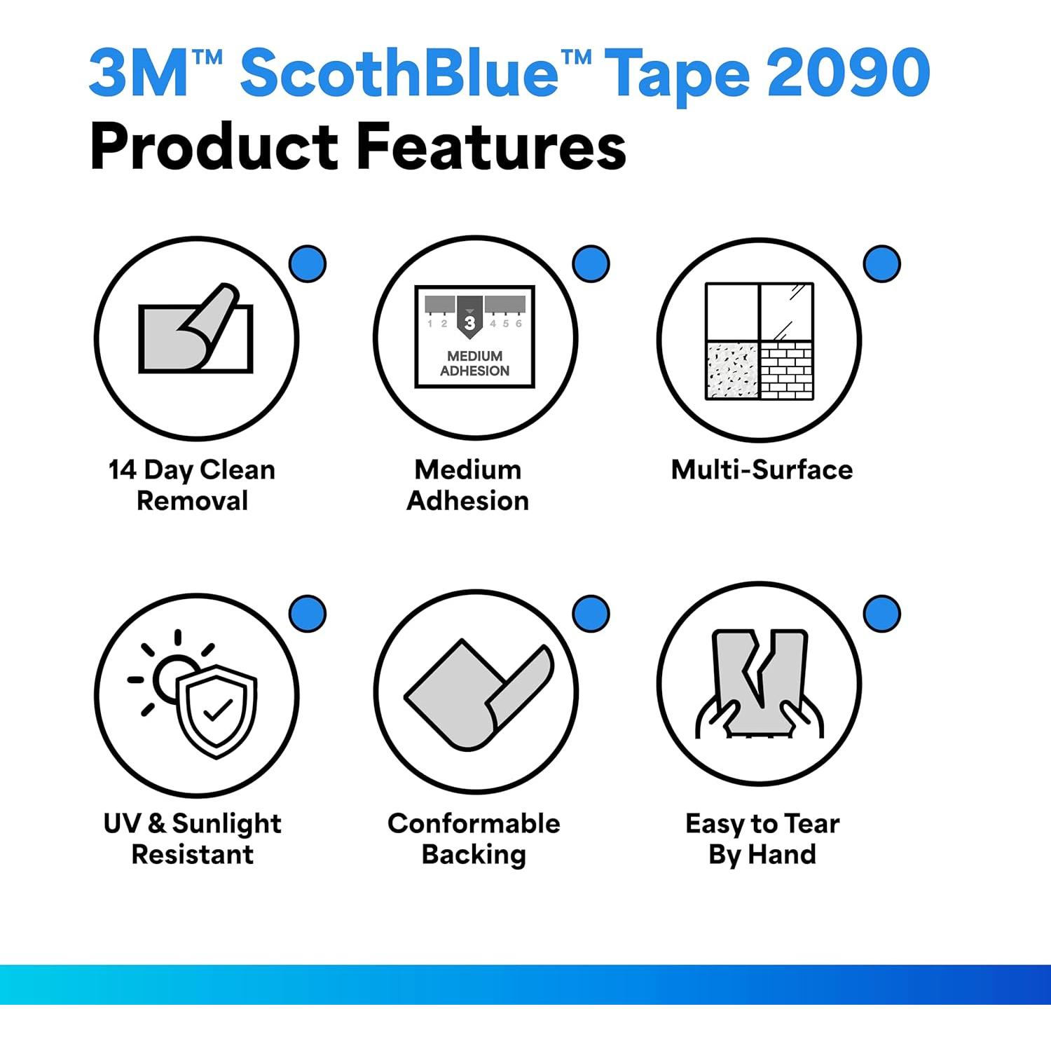 Cinta de Pintor ScotchBlue 3M 2090 - 1.27 cm x 54.86 m