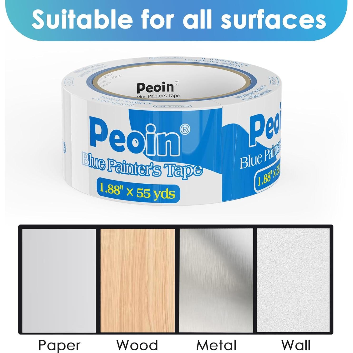 Cinta de Pintor Azul Peoin 1.88" x 24 Rollos 55 Yardas