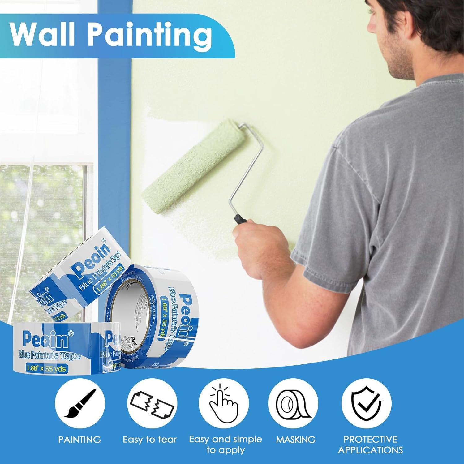 Cinta de Pintor Azul Peoin 1.88" x 24 Rollos 55 Yardas