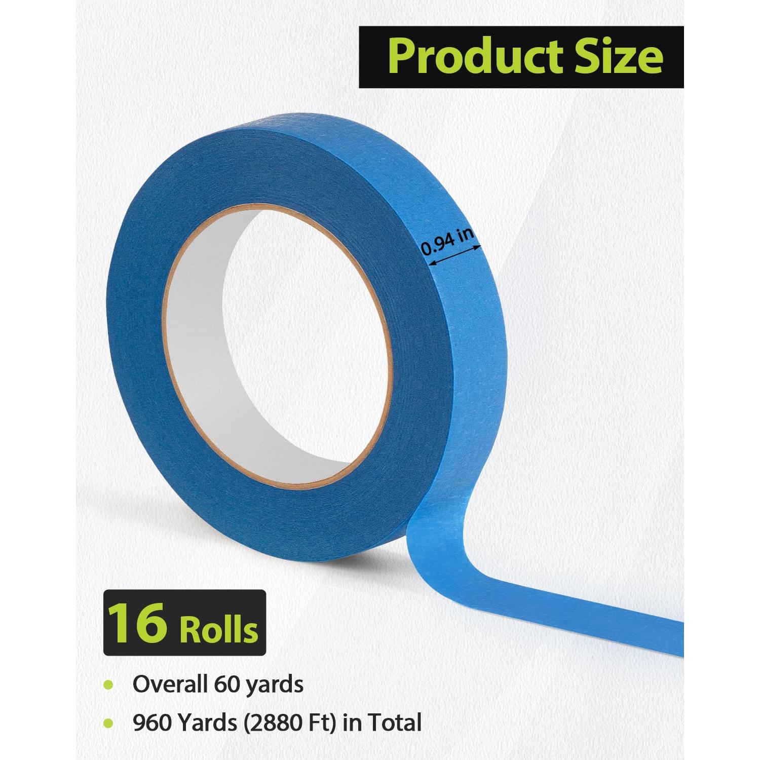 Cinta de Pintor Lzerking 16 Rollos 960 Yardas 2.39 cm x 54.86 m