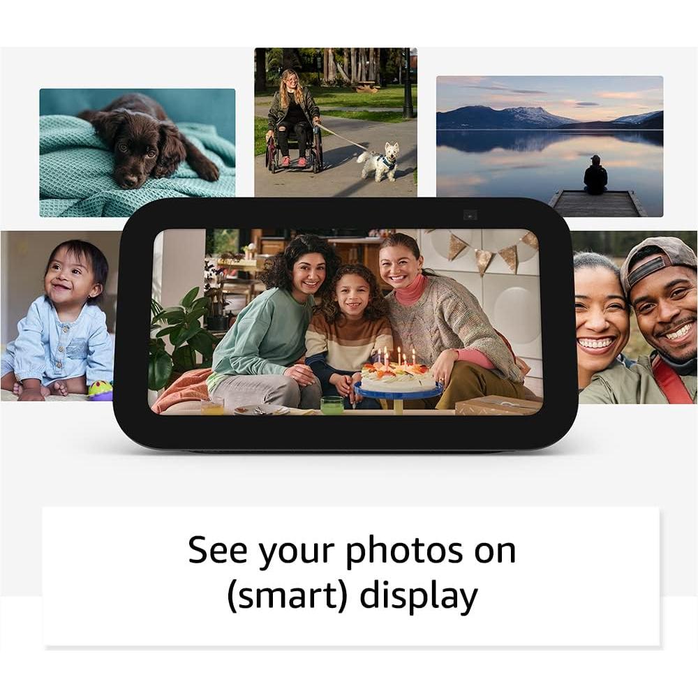 Like-New Amazon Echo Show 5 (newest model), Smart display with 2x the bass and clearer sound, Cloud Blue