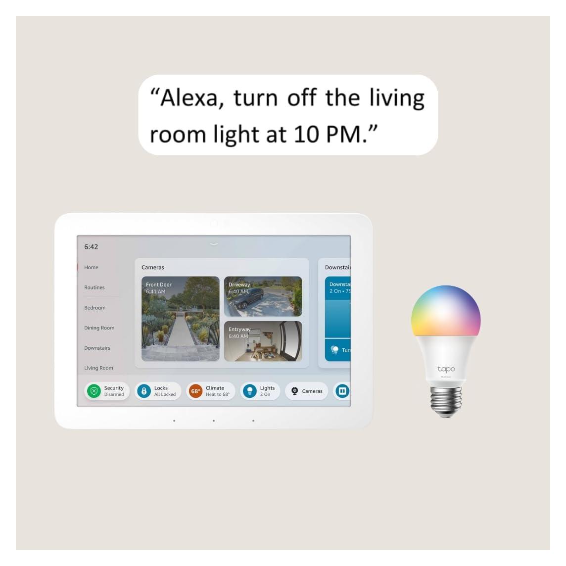 Echo Hub with TP-Link Tapo Smart Color Bulb