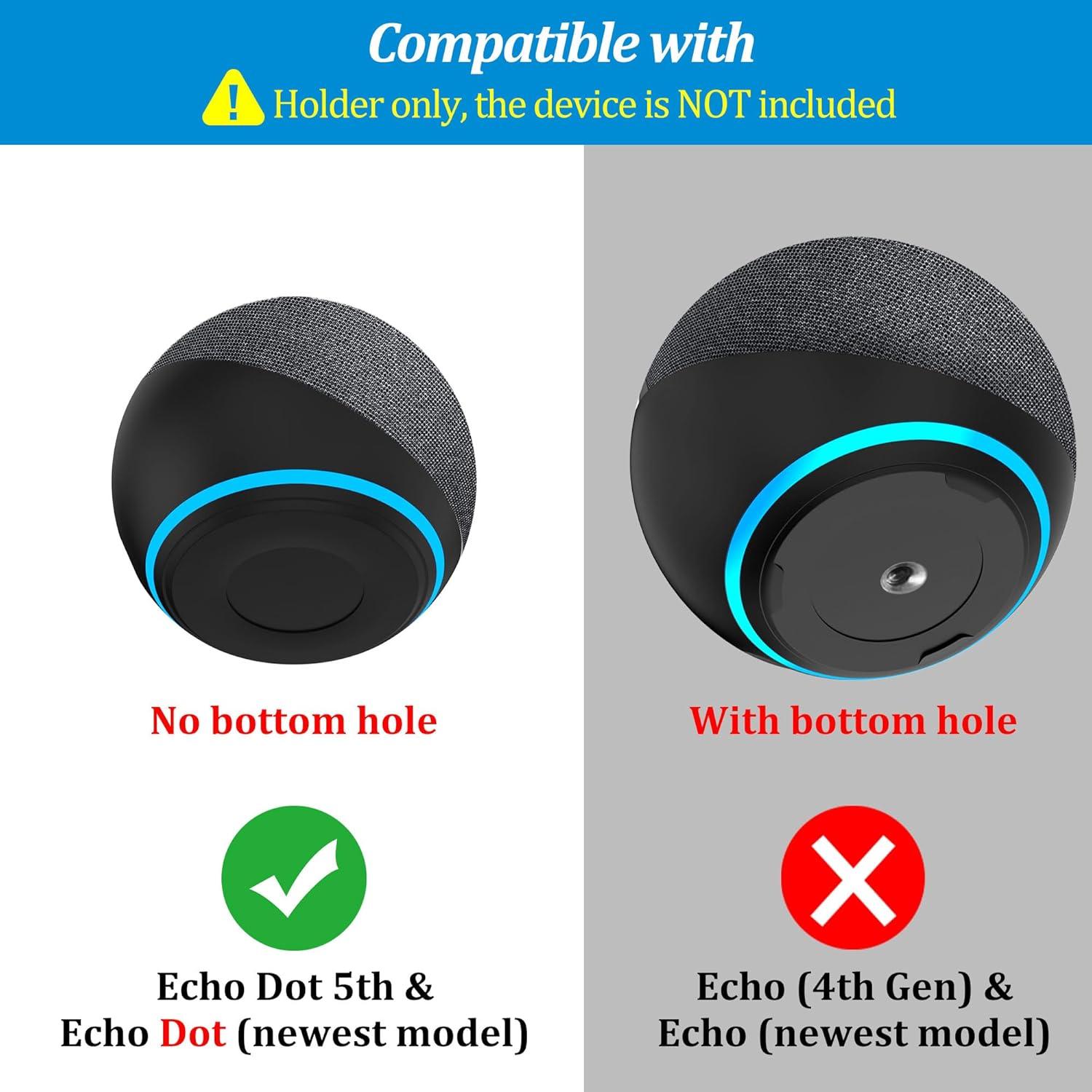 Soporte de Pared PlusAcc para Echo Dot 5ta Generación - Negro