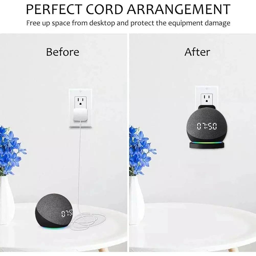 Soporte de Pared para Altavoz Echo Dot 4ª y 5ª Generación - Negro