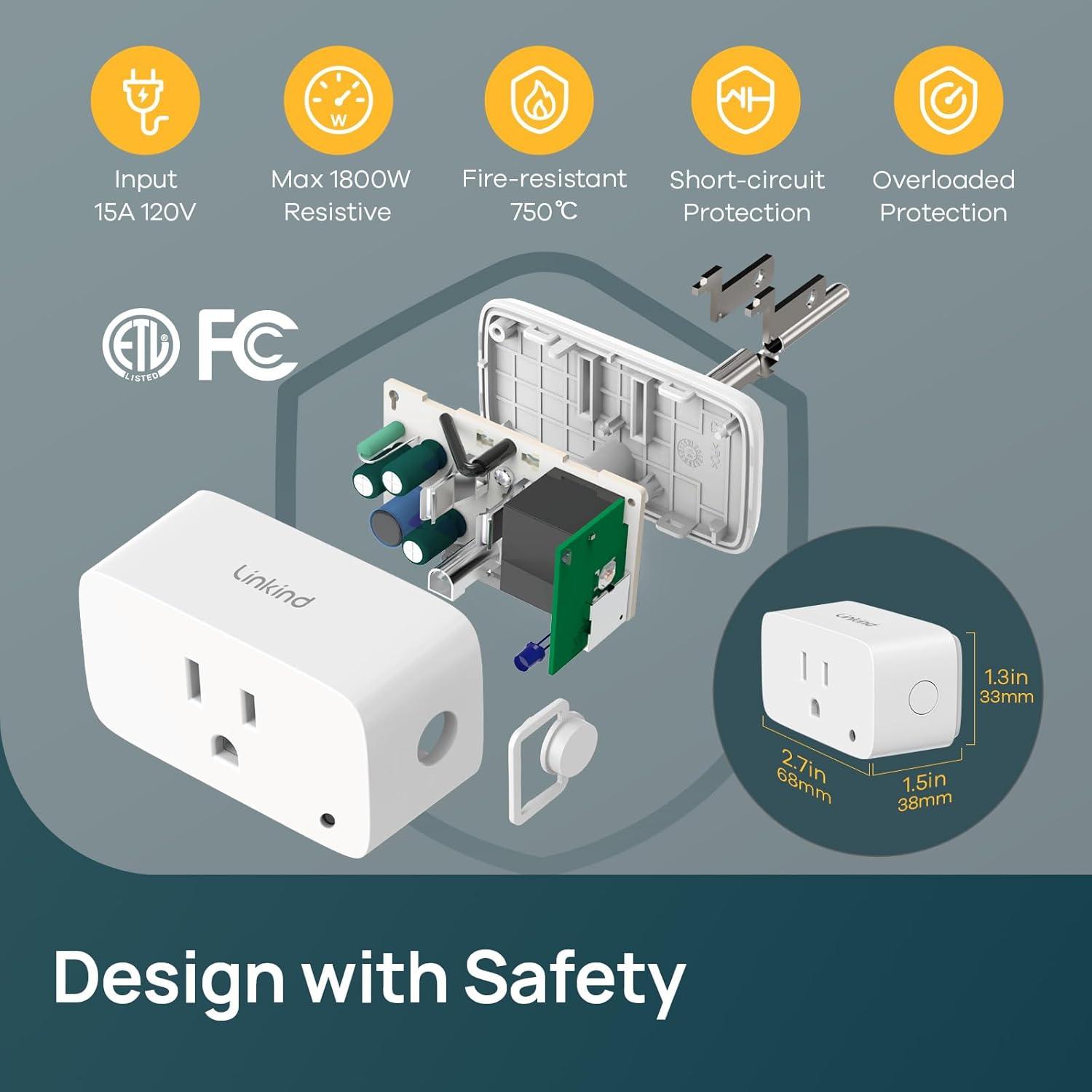 Paquete de 2 Enchufes Inteligentes Matter con Luz Nocturna 15A