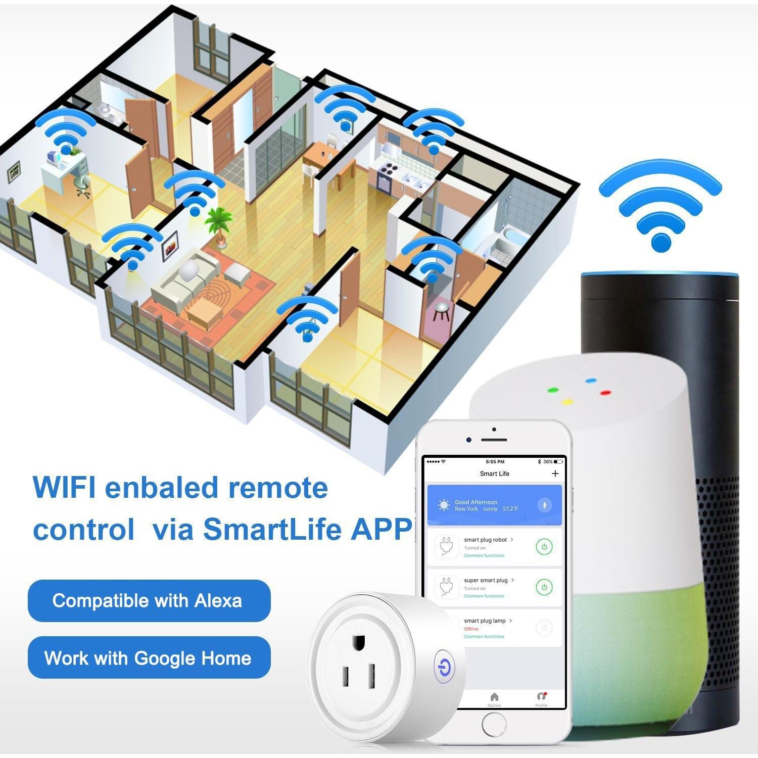 Enchufe Inteligente Wi-Fi Apromio 2 Paquetes Control Remoto